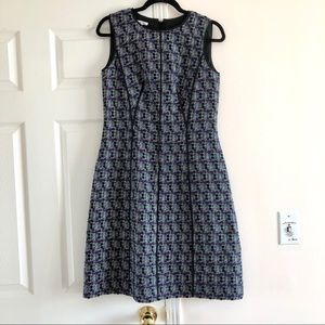 Oscar del a Renta Check Boucle Tweed Pencil Dress